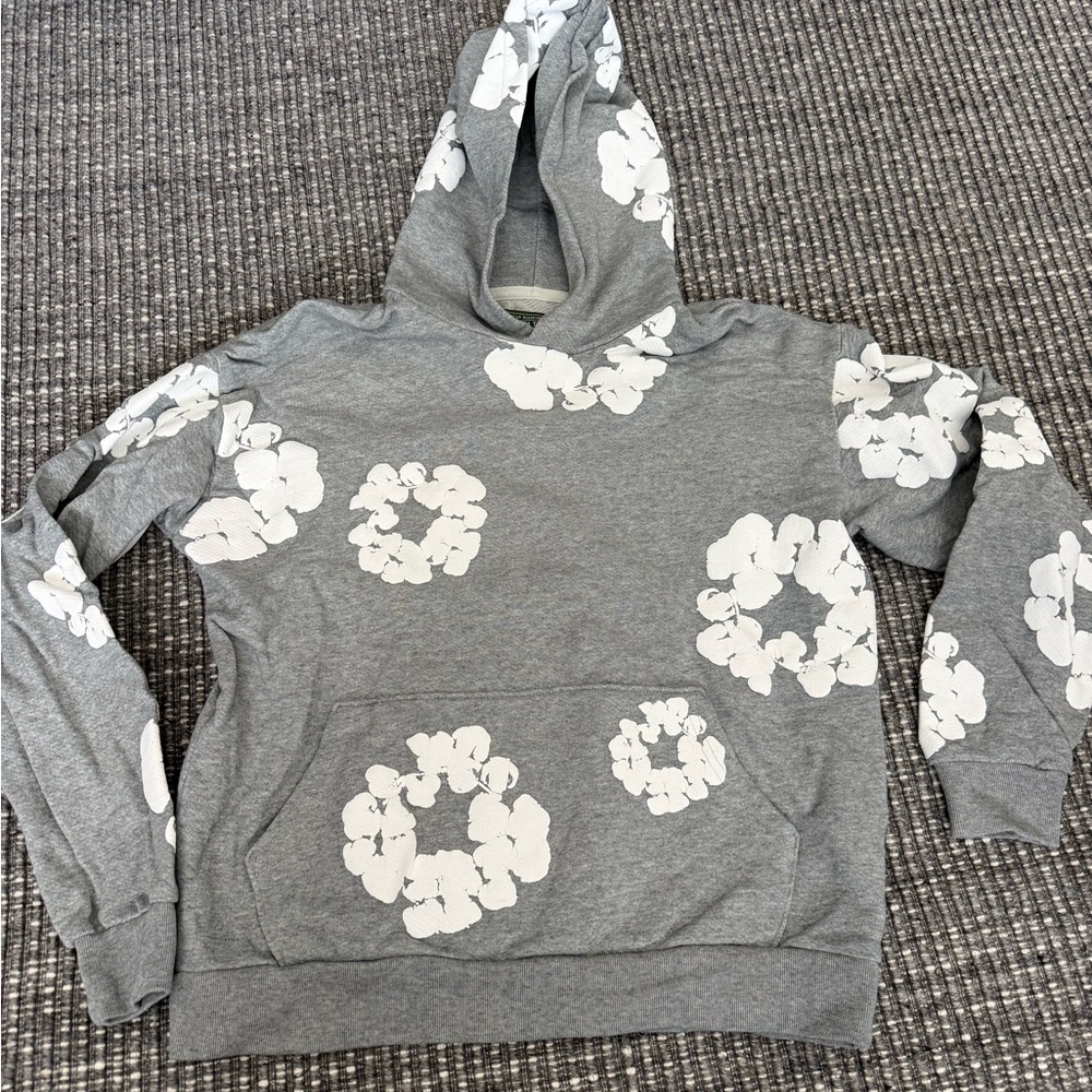 Gray Floral Men's Hoodie